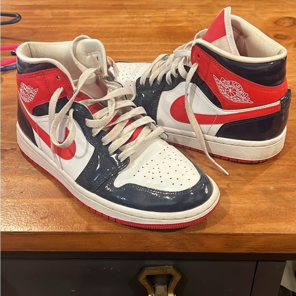 Jordan Women's Sneakers - Red, White, and Navy